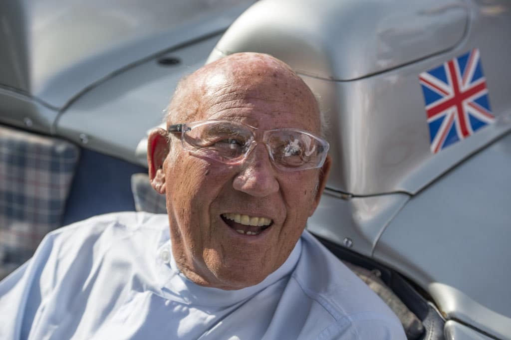 Sir Stirling Moss im Mercedes-Benz 300 SLR (W 196 S) beim Goodwood Festival of Speed 2015.